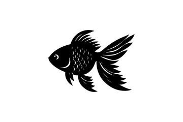 Goldfish silhouette vector illustration.