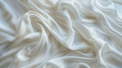 Obraz premium Abstract waves in a white cloth, creating a soft and fluid background with a sense of calm and purity.