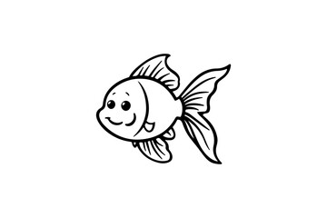 Line art of a Goldfish.