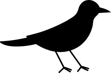 Bird icon, silhouette black vector clip art illustration