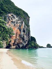 Fototapeta premium Railay Beach Krabi, Thailand, crystal clear water, island holiday