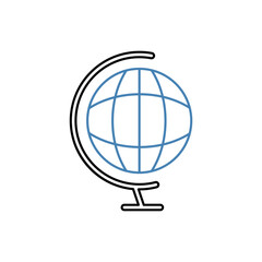 globe concept line icon. Simple element illustration. globe concept outline symbol design.