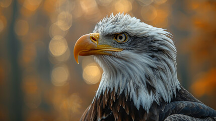 Obraz premium american eagle with flag