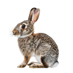 Obraz premium A Close-Up of a Brown and White Rabbit