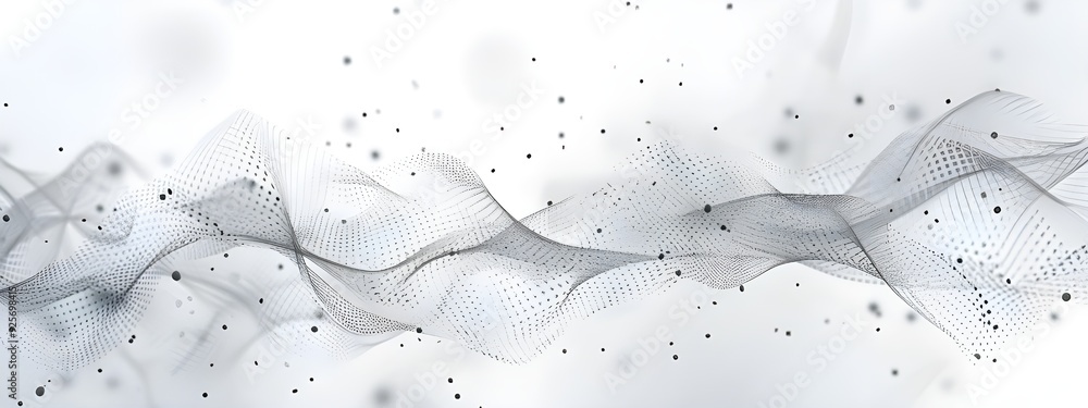 Poster abstract geometric background with connecting lines and dots.