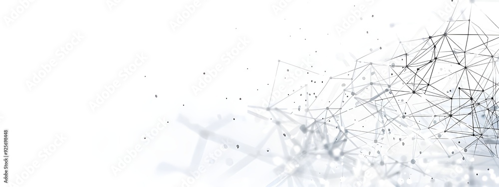 Poster abstract geometric background with connecting lines and dots.