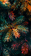 plants nature foliage leaves evergreen closeup pine colorful vibrant macro needle bokeh abstract pattern background 
