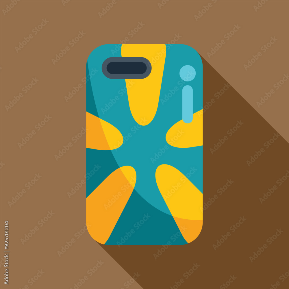 Poster phone case with a modern and abstract design is protecting a smartphone