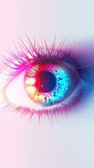 eye iris color light pupil optical vision vibrant closeup colorful lens detail human glow bright artistic macro 