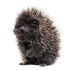 Obraz premium Close-up of a Young Porcupine with Spiked Fur