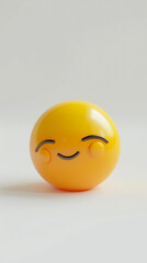 smiley yellow happy emoji round face toy plastic cute cheerful joy expression positive bright playful fun minimal 