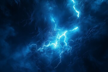 Abstract Blue Lightning Smoke Background Wallpaper Generative Illustration