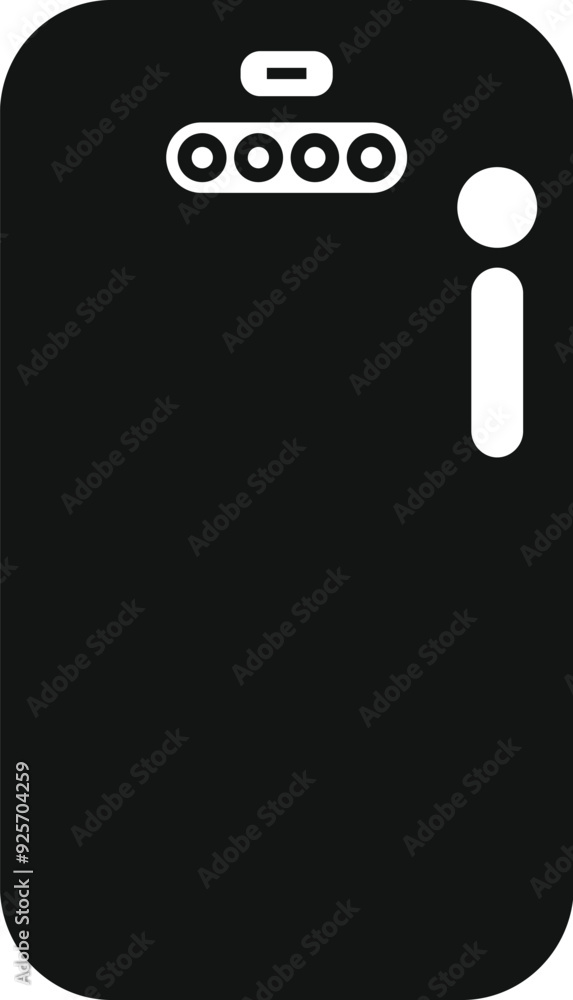 Poster simple vector illustration of the backside of a smartphone showing camera and side buttons