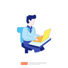 Man working on laptop, digital marketing, online business, office worker, freelancer, remote work, digital nomad, entrepreneur