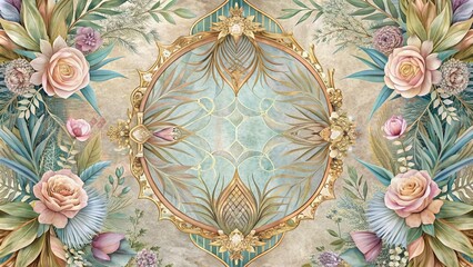 Luxury Frame and Border decorated with flowers