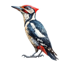 A Detailed Portrait of a Red-Crested Woodpecker