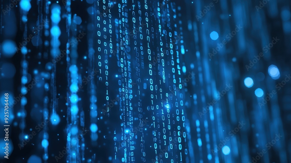 Aufkleber blue-binary-strokes-background-digital-communication-concept