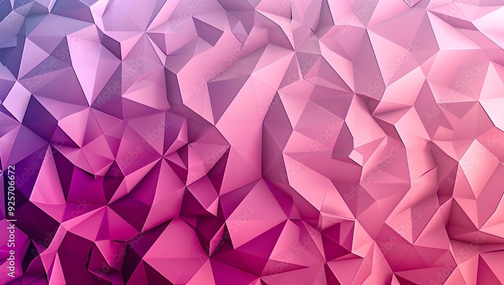 Poster abstract background with low poly pattern in shades of magenta and purple, creating an elegant desig