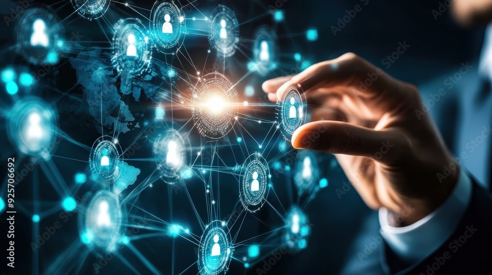 Poster global-business-structure-networking-analysis-data-exchange-customer-connection