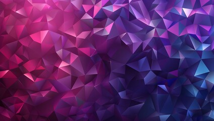 Naklejka premium A vector illustration of a dark pink and purple low poly background with triangles.