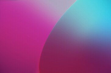 abstract pink and blue background with circled line, pink and turquoise gradient, noise texture 