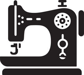 Sewing machine silhouette, icon vector illustration