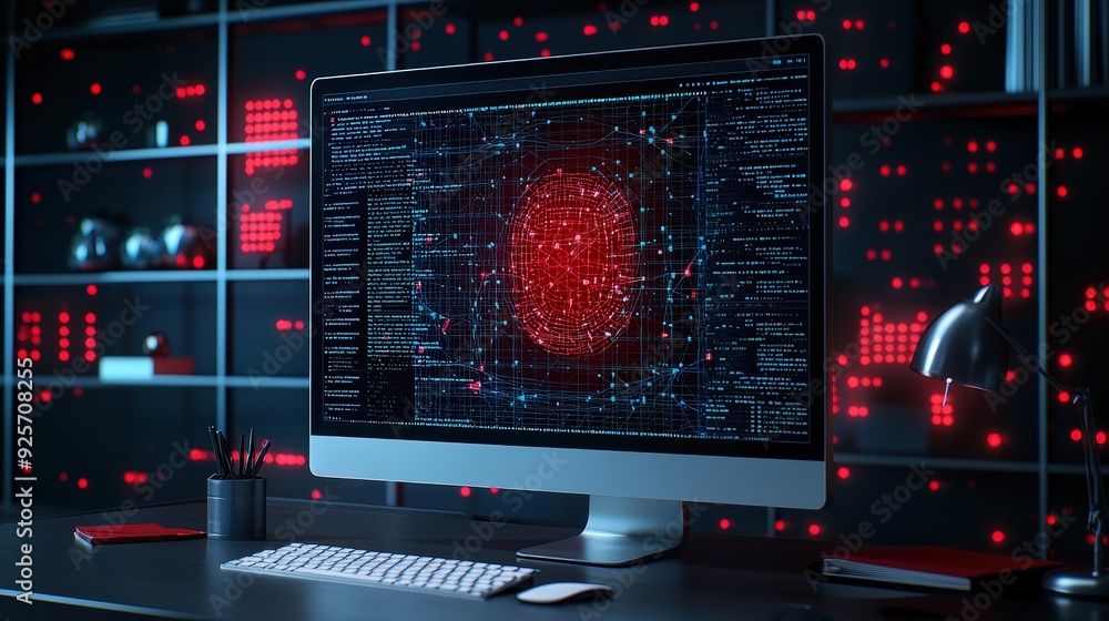 Poster a computer screen alerting users to the possibility of an identity theft breach