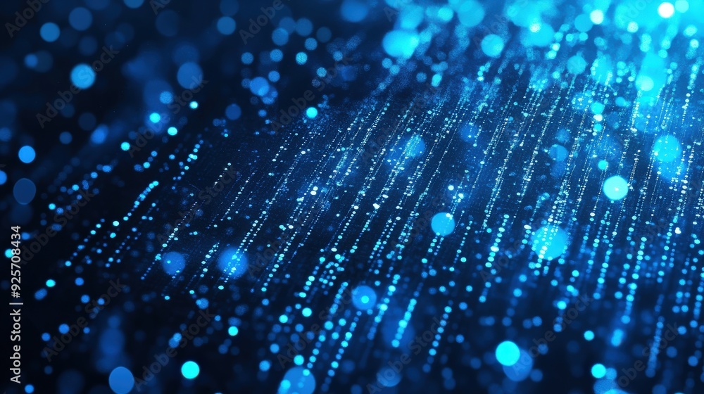 Poster blue-binary-strokes-background-digital-communication-concept