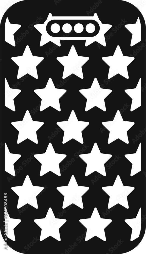 Aufkleber black smartphone case featuring a repeating pattern of white stars, adding a touch of patriotism and