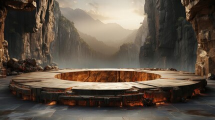 podium product stand or display with blur and cinematic background