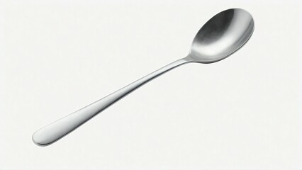 Stainless steel spoon 3d illustration, isolated on white background