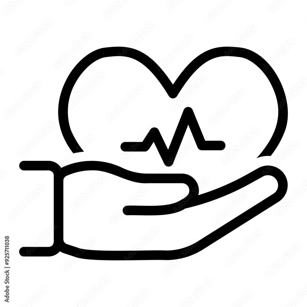 Wall mural heart line icon