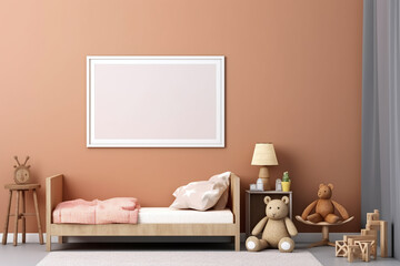 Kids' bedroom with cozy decor and wooden furniture