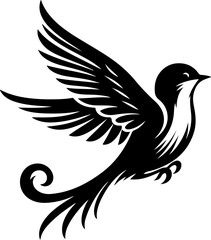 Flying Bird tribal tattoo illustration