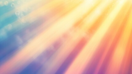 Obraz premium Abstract background with warm, softly illuminated light rays, enhanced by a gentle pastel gradient, creating a dreamy atmosphere.
