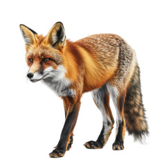 Red Fox Standing with Head Tilted Down