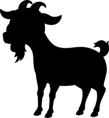 Goat Silhouette illustration Vector White Background