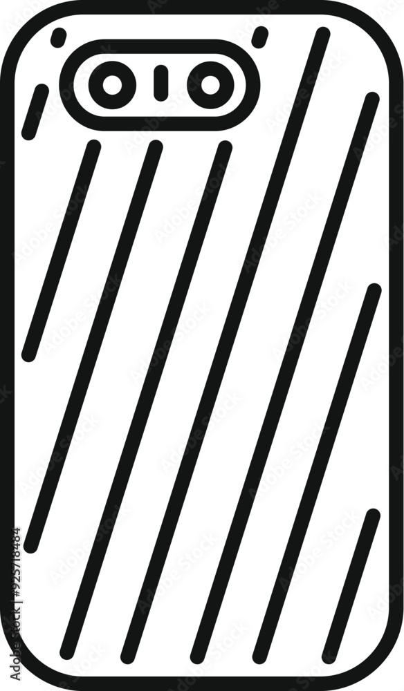 Poster simple line icon of a smartphone case with a striped pattern