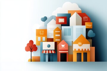 Vibrant Retail Collage with Hand-drawn Sales Icons and Scanned Textures for Business Promotion