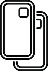 Smartphone connecting to another with nfc technology icon outline vector