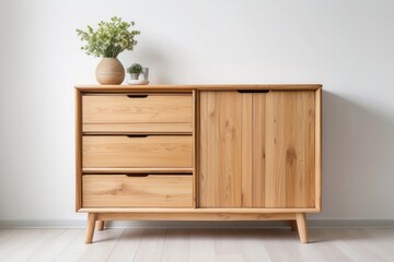 Wooden Cabinet with Three Drawers and a Single Door