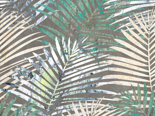 Tropical leaves shapes and natural textures for digital use