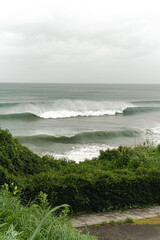 台風７号　稲村ヶ崎サーフィンBIGWAVES