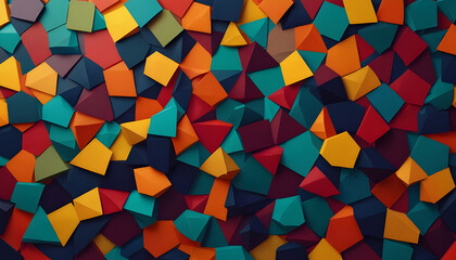 Colorful abstract geometric shape background. Generative AI