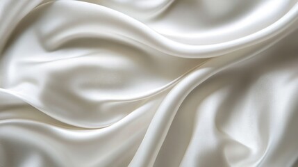 Fototapeta premium Blurred satin backdrop: A smooth satin background in soft white and gray tones, creating a sophisticated and complex texture, with room for text.