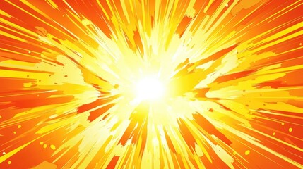 Cartoon pentagram burst: A vibrant yellow and orange pentagram explosion, creating a dynamic and lively background, suitable for playful designs.