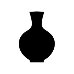 Vase silhouette vector isolated on white background