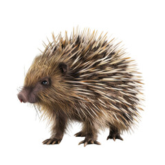 A Close-Up of a Spiky Brown Echidna