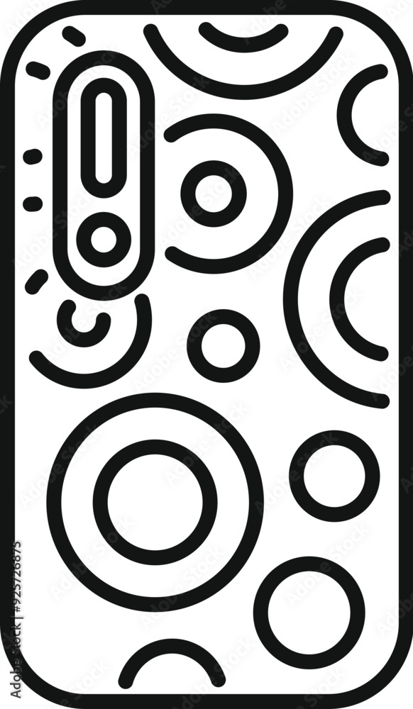 Poster phone case showcasing a modern design with an intricate pattern of circles, perfect for technology a