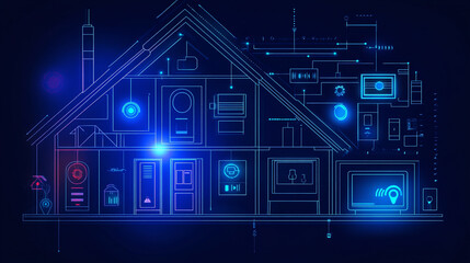 Fototapeta premium Smart home, remote monitoring control